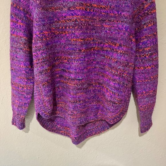 RARE Madewell Wool Alpaca Multicolored Zip-Turtle Neck Sweater Womens Size XS - Picture 5 of 12